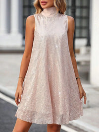 Damenkleid mit Pailletten und hohem Ausschnitt - Lareine