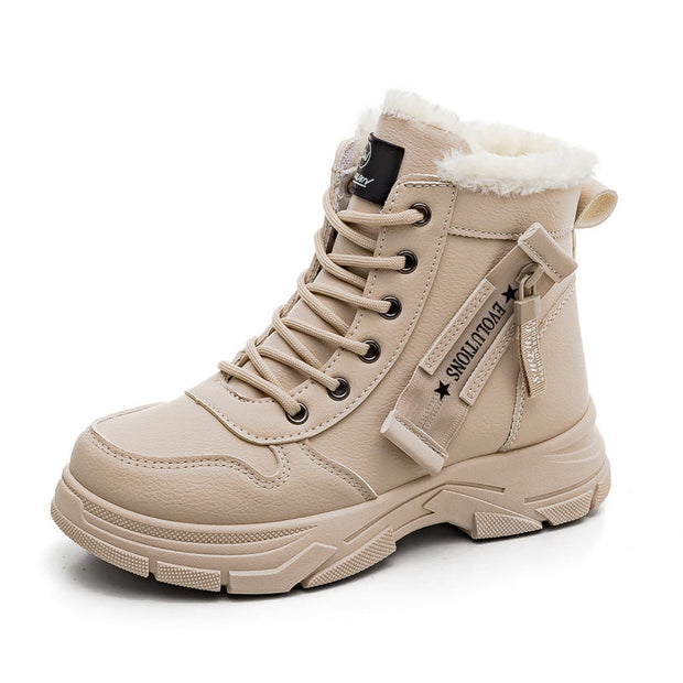 Damenstiefel mit Thermoeffekt und Schnürsenkeln - Maïelle
