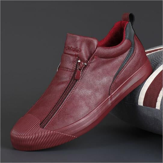 Sportliche Herren-Kunstleder-Turnschuhe mit Doppelreißverschluss - Ivan