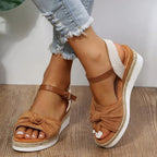Damen-Sandalen aus Segeltuch mit lässiger Schleife im Plateau-Stil - Beatriz