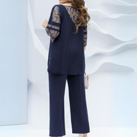 SERA - Tailleur 2 pièces pour femme : chemisier + pantalon