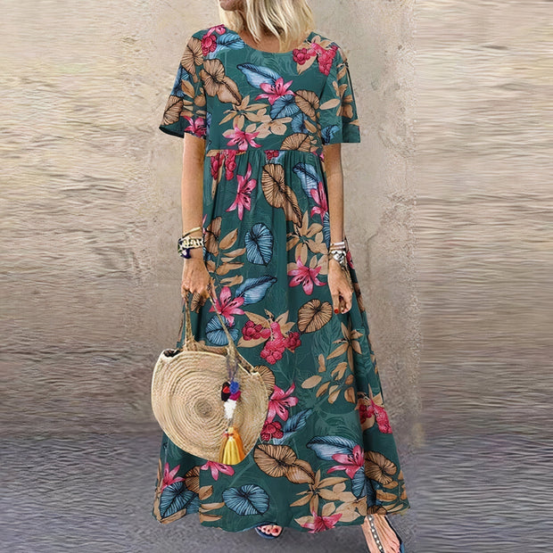Lotte - Maxi-robe à fleurs vives pour un look élégant