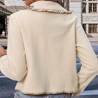 Rena - Button jacket with tweed trim and pearl details