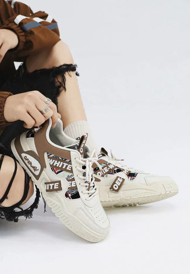 Herren-Turnschuhe mit dicken Sohlen und urbanem Grafikdesign - Axel