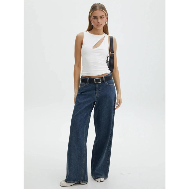 Lorea - Summer Chic Sleeveless Cut Out Knit Top for Women