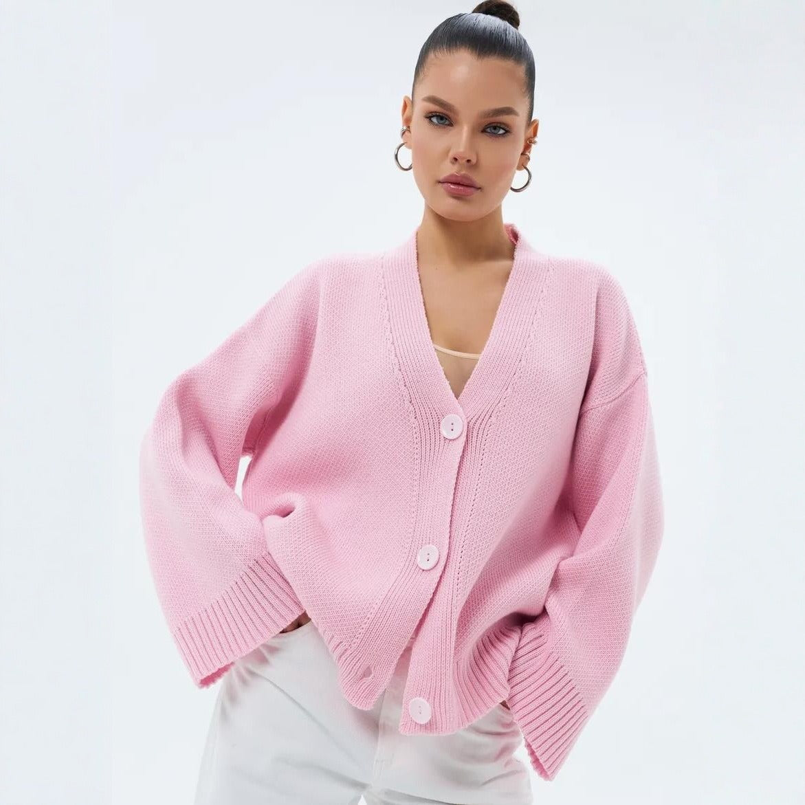 Damen Strickjacke, lockere Passform, Grobstrick - Uveris