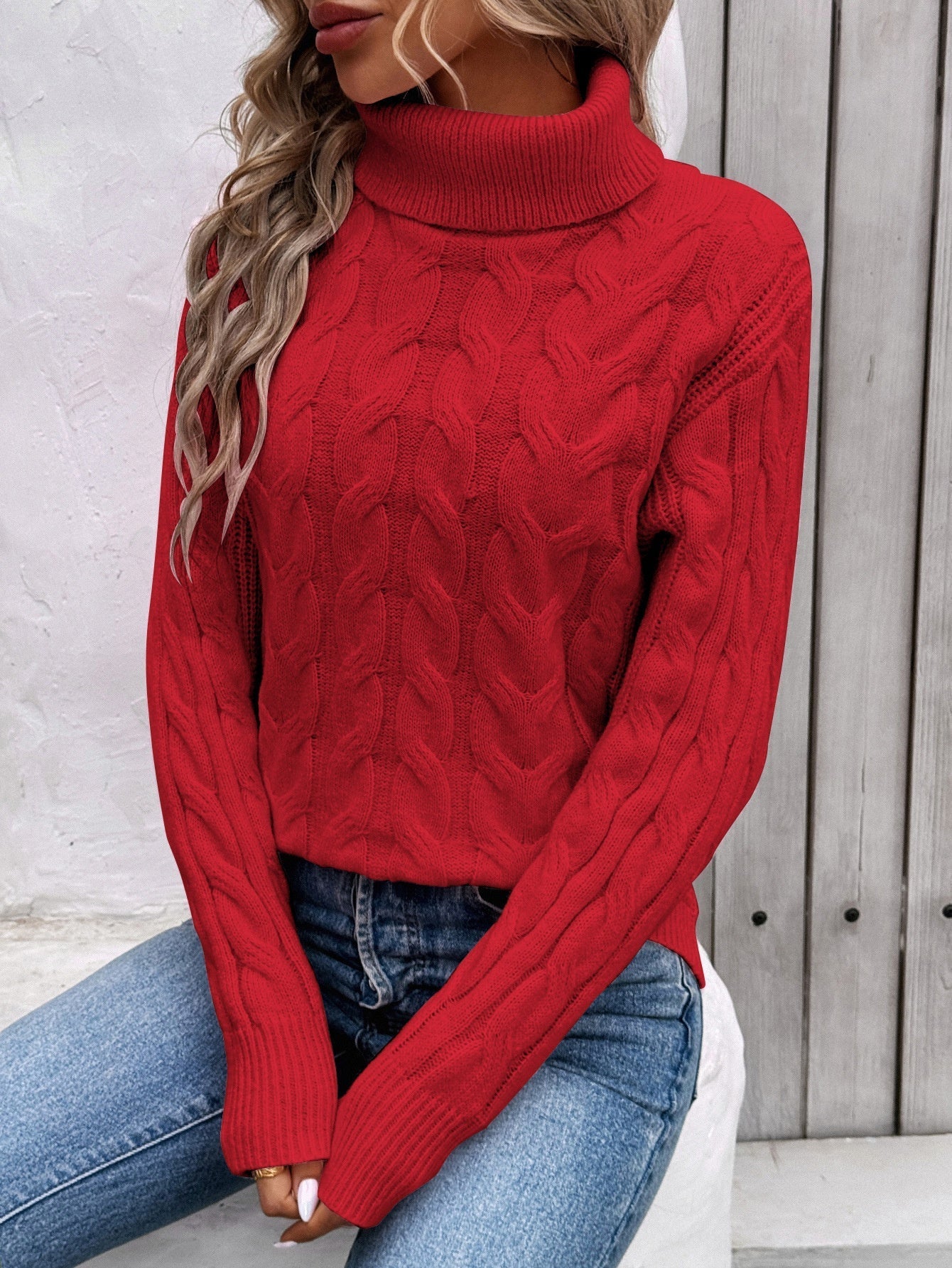 Damen-Rollkragenpullover aus Strick - Freja