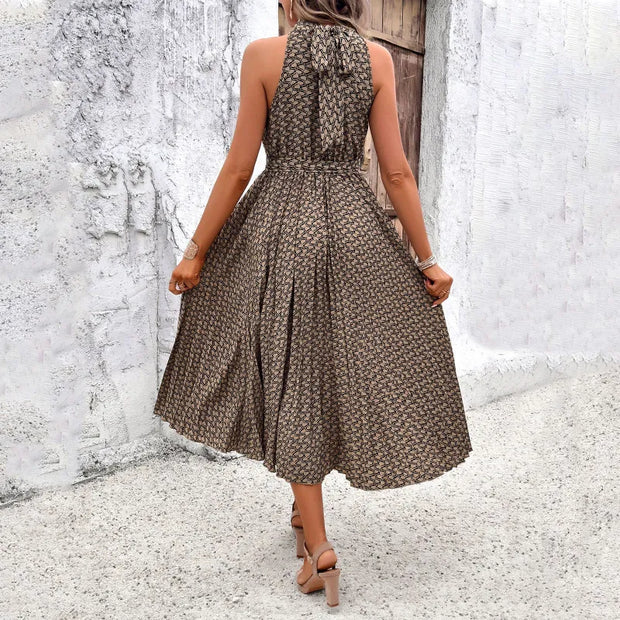 Sophia - Robe sans manches à la mode et élégante pour femme, ajustée à la taille