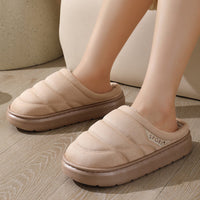 Chaussons d'hiver unisexes peluche anti-dérapant chaud - Nadir