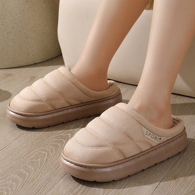 Chaussons d'hiver unisexes peluche anti-dérapant chaud - Nadir