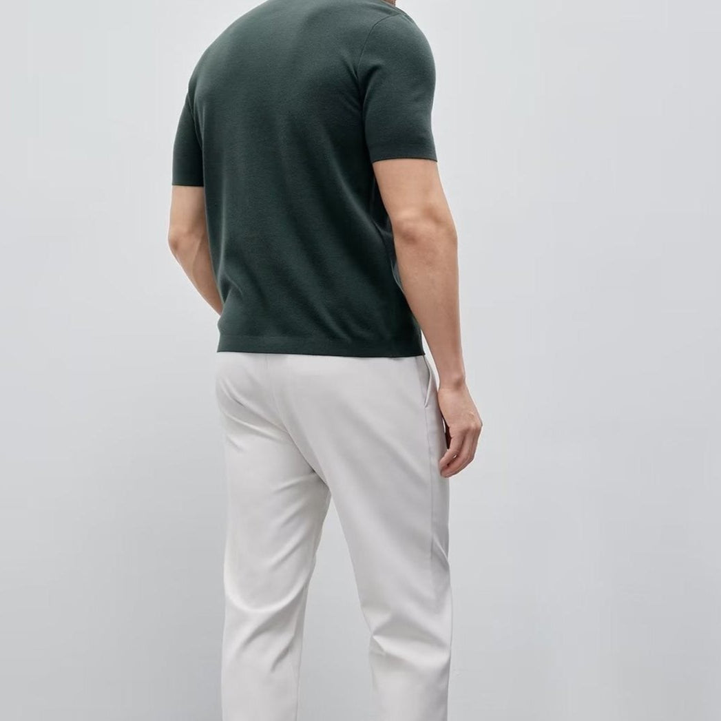 Herren-T-Shirt aus merzerisierter Baumwolle, Rundhalsausschnitt, minimalistischer Stil - Hugo