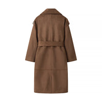 Trench-coat double boutonnage à revers en velours - Alana