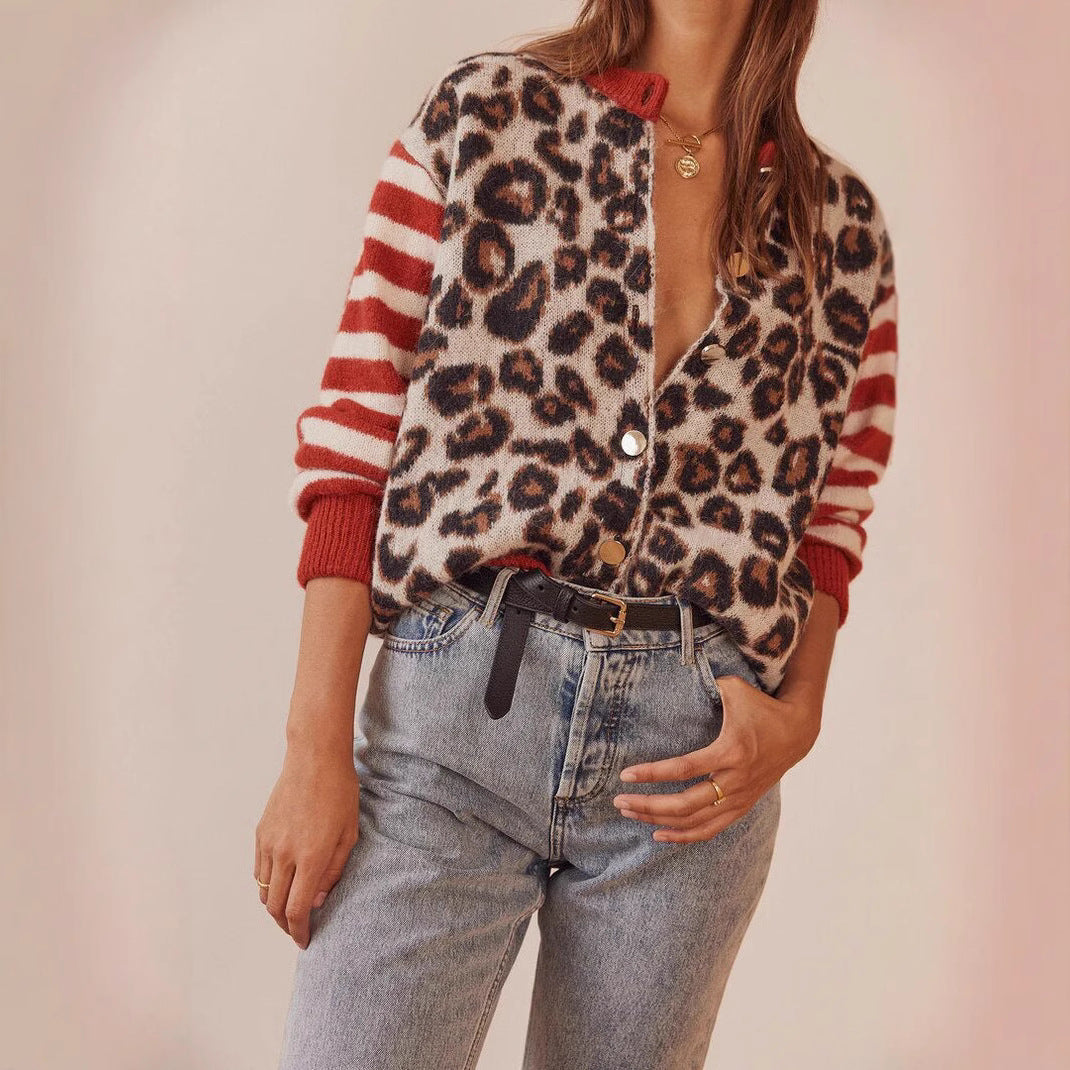 Damen Strickjacke mit modernem Druck - Alvéra