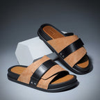 Herren-Sandalen aus Synthetikleder über Kreuz, bequemes Design - Mateo
