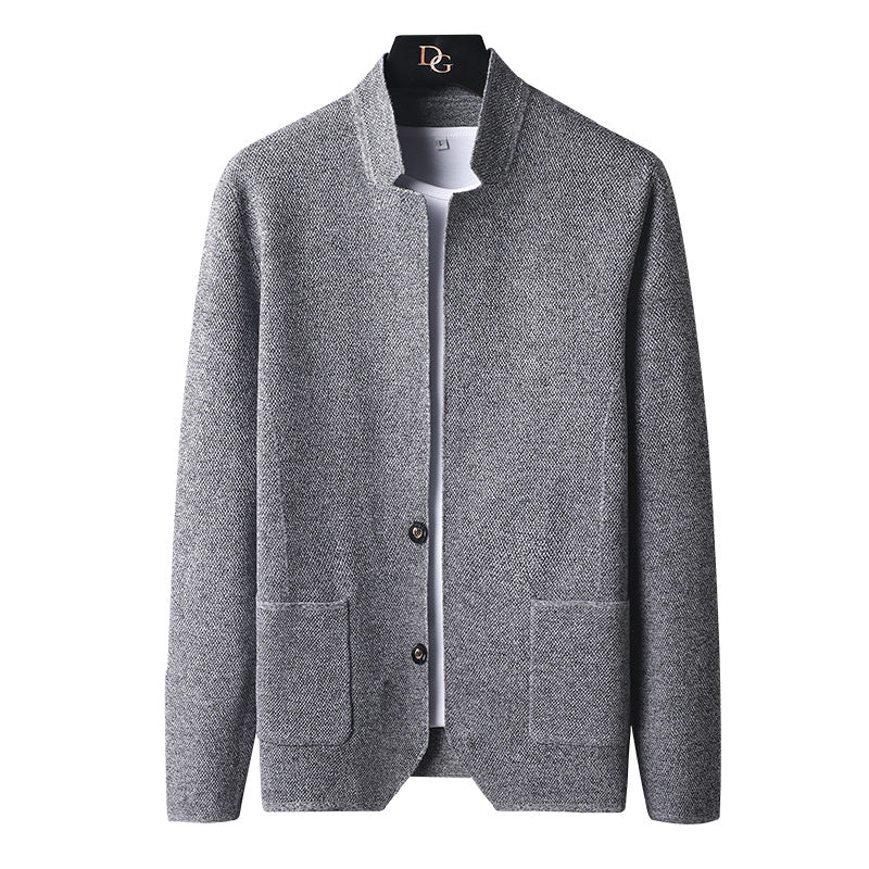Herrenstrickjacke mit Mao-Kragen - Karl