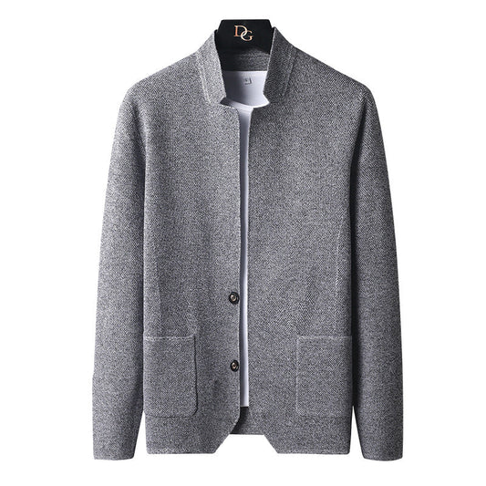 Herrenstrickjacke mit Mao-Kragen - Karl
