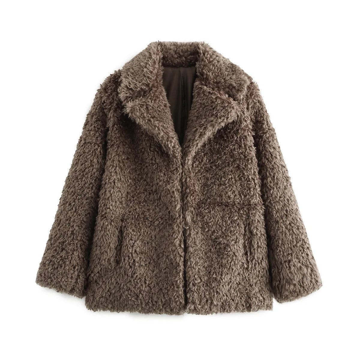 Plüschjacke für Damen mit klassischem Revers - Rosaura