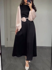 Visona - Mode Robe maxi à manches bouffantes