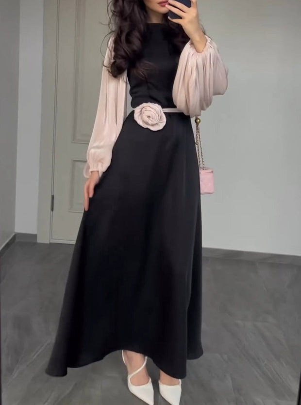Visona - Mode Robe maxi à manches bouffantes