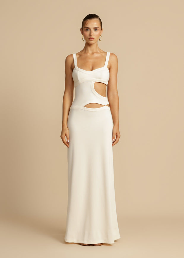Nora - Robe blanche moulante à la mode