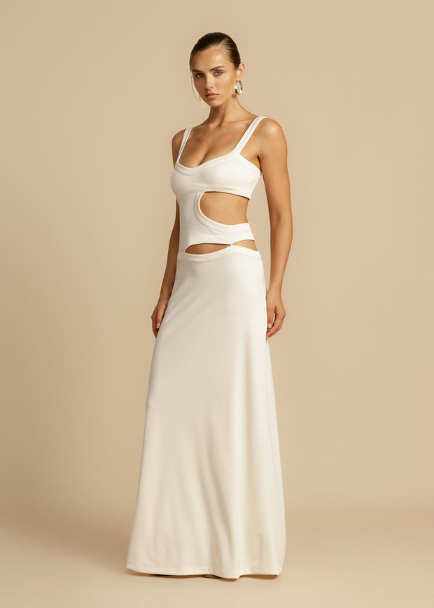 Nora - Robe blanche moulante à la mode