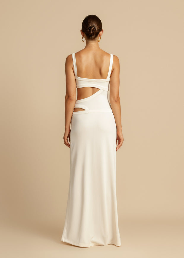 Nora - Robe blanche moulante à la mode