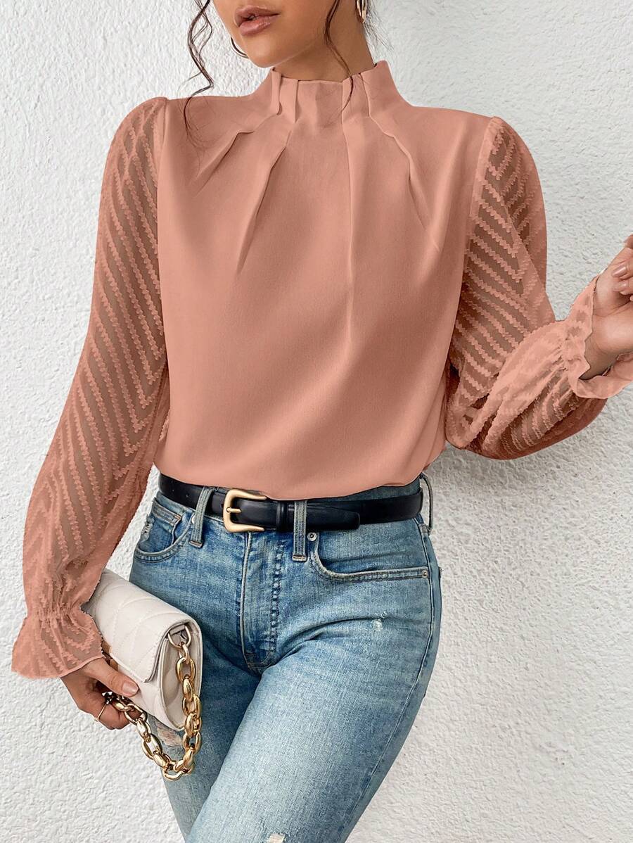 Langarm-Rollkragenbluse für Frauen - Elyra