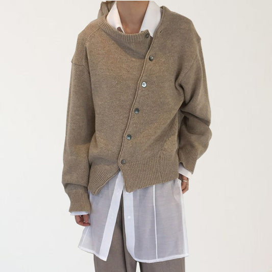 Cardigan tricoté à col rond pour femme - Arlena