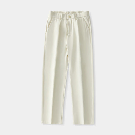 Pantalon droit à plis pour hommes