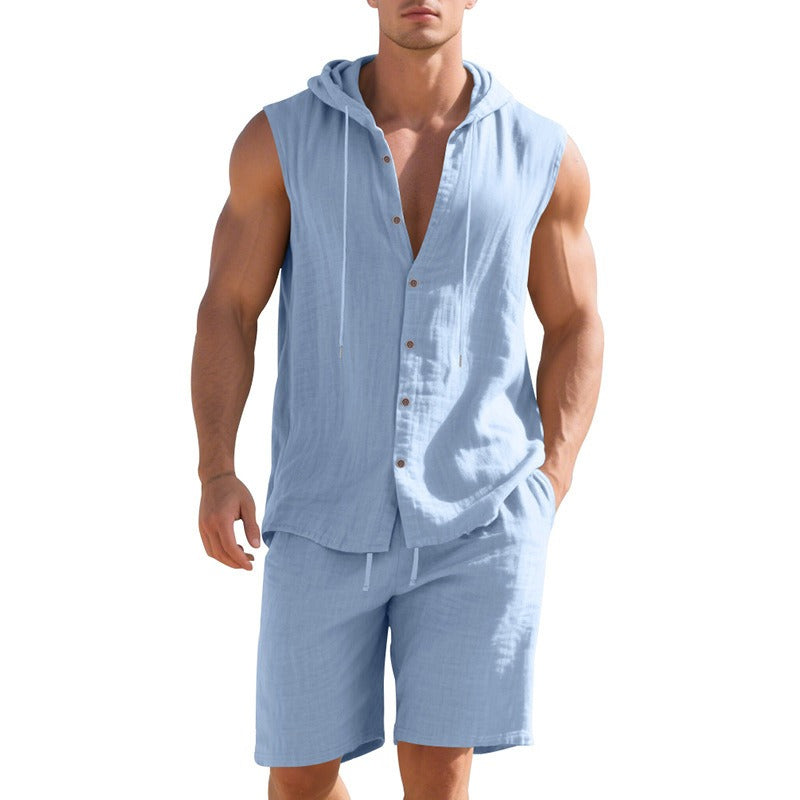 Ärmelloses Set für Herren aus leichtem Sommerstoff - Mauro