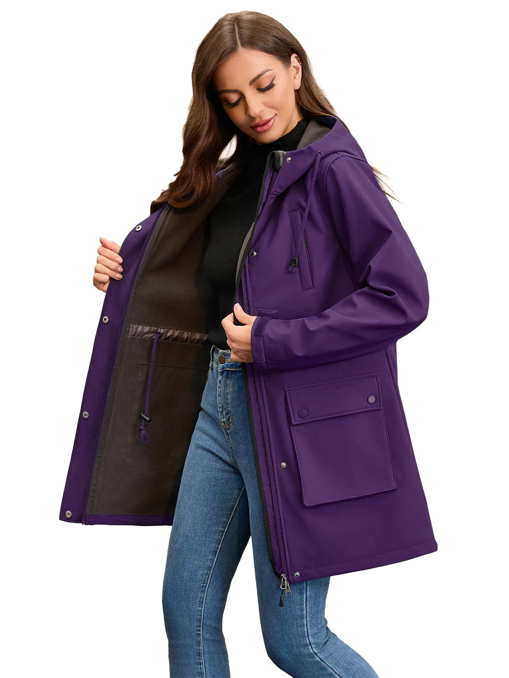 Wasserdichte Damen-Softshelljacke mit Kapuze - Elina