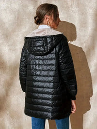 Carole - Veste Matelassée Ample à Capuche Doublée en Fleece