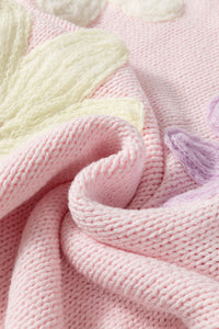 Colette - Pullover mit Blumenstickerei, Rosenblättern und -fäden
