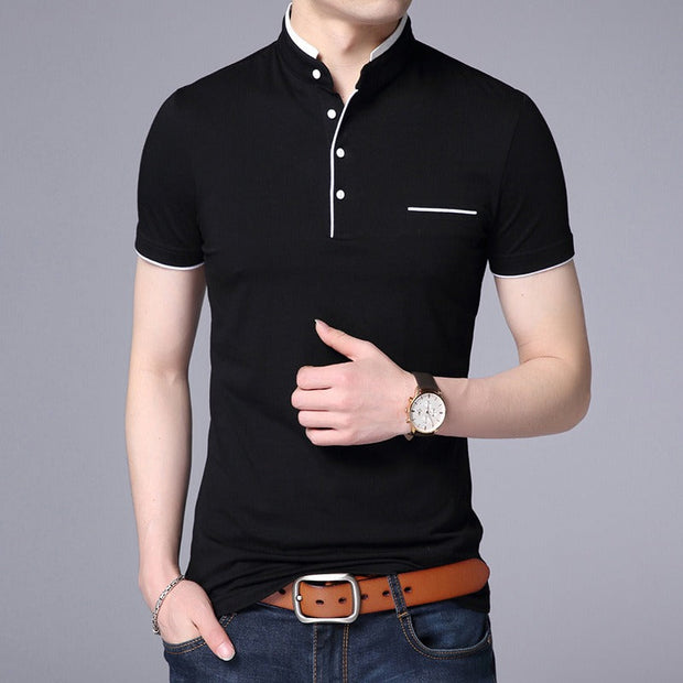 Kurzärmeliges Herren-Poloshirt aus Baumwolle mit modernem Kragen - Álvaro