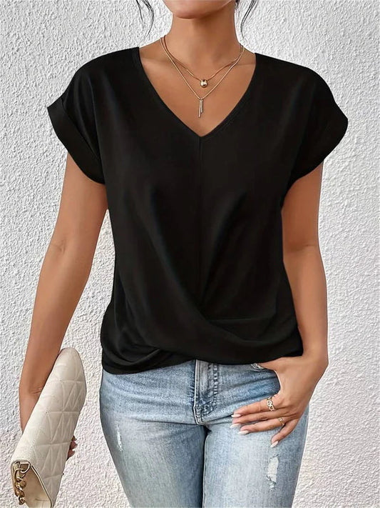 Leslie - T-shirt décontracté à manches courtes pour femme