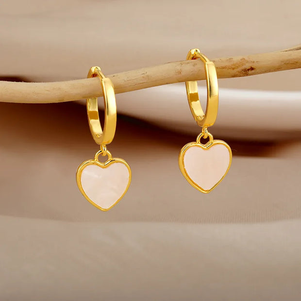 Boucles d'oreilles Femme Boucles d'oreilles plaqué or Coeur de perle - Elsa