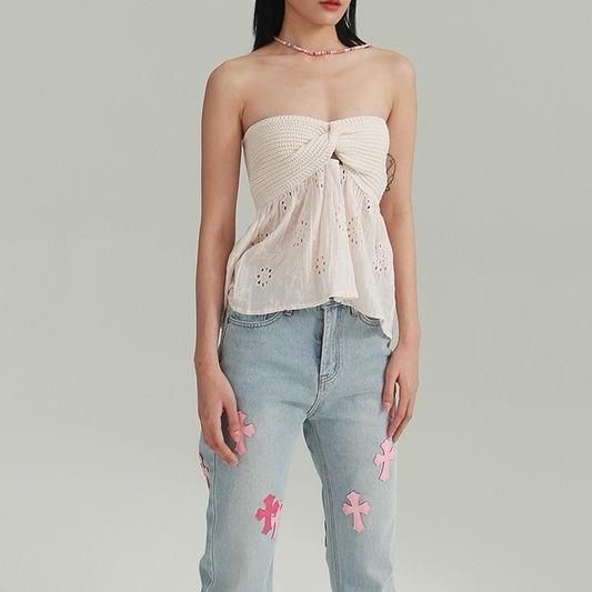 Kayenne - Débardeur d'été chic sans manches et croisé pour femmes