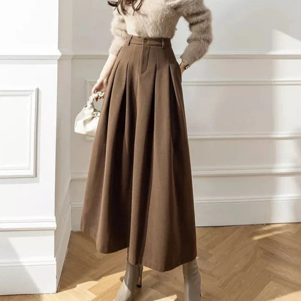 Jupe plissée taille haute pour femme - Lässig