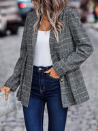 Gilda - Blazer mit geknöpftem Reverskragen aus Plaid