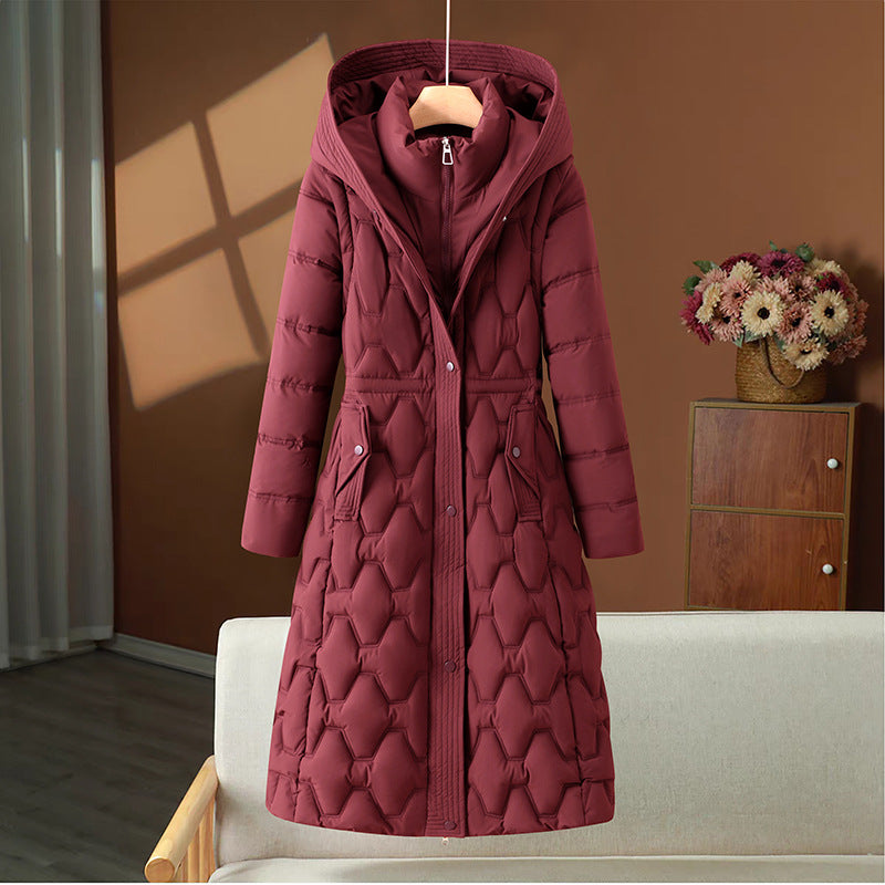 Langer gesteppter Damen-Wintermantel - Cassy