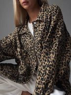 Jeansjacke mit Leopardenmuster - Elarine