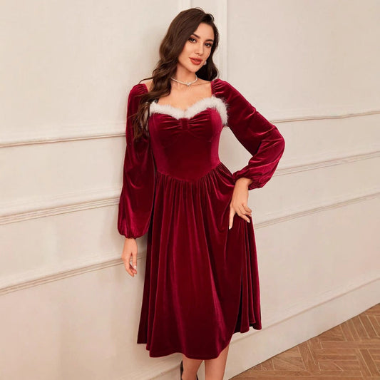 Robe effet velours pour femme - Alissane