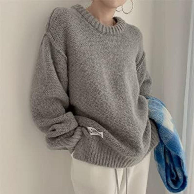 Amy - Strickpullover mit Kontrastbuchstaben