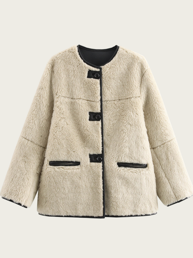 Veste teddy à boutons pour femme - Agnes
