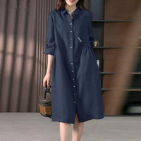 Juliette - Robe-chemise avec patte de boutonnage et poche poitrine