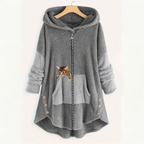 Loes - Warmer flauschiger Katzen-Hoodie