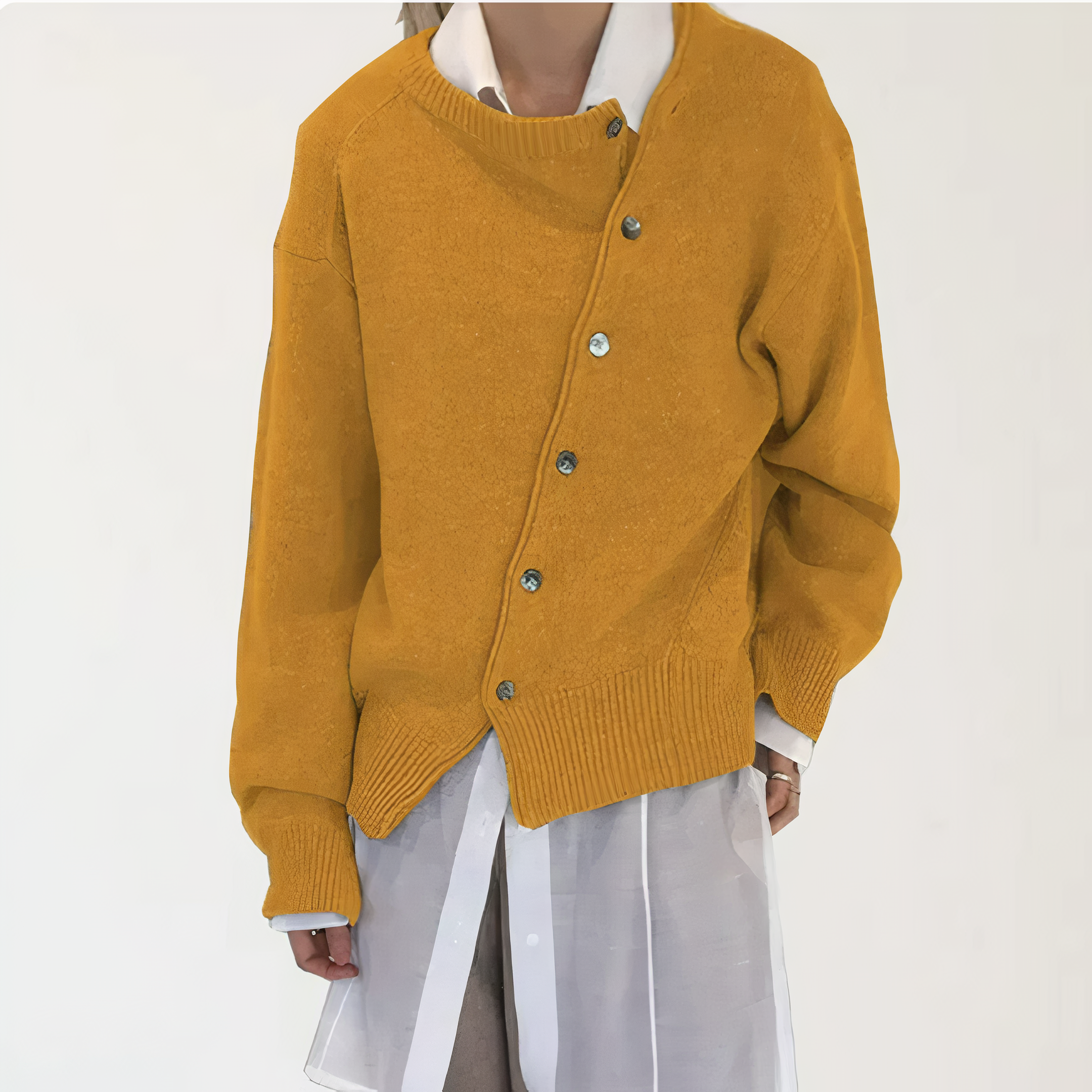 PAIGE - Kaschmir-Wickeljacke mit verspielten Knopfdetails