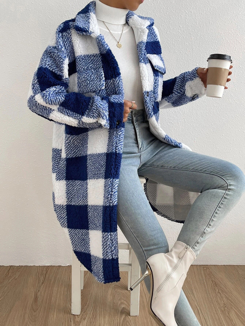 Langer Damenmantel mit Fleece - Agneta