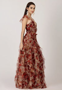 Judy - Longue robe bohème à fleurs