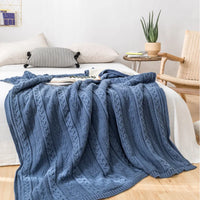 Couverture tricotée décontractée au style rétro pour l'automne et l'hiver